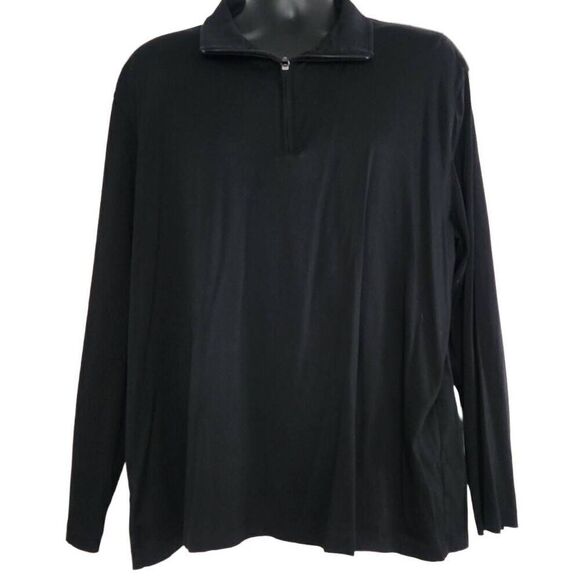 Banana Republic Mens Size XXL Black 1/4 Zip Pullover Long Sleeve Polo - Picture 1 of 5